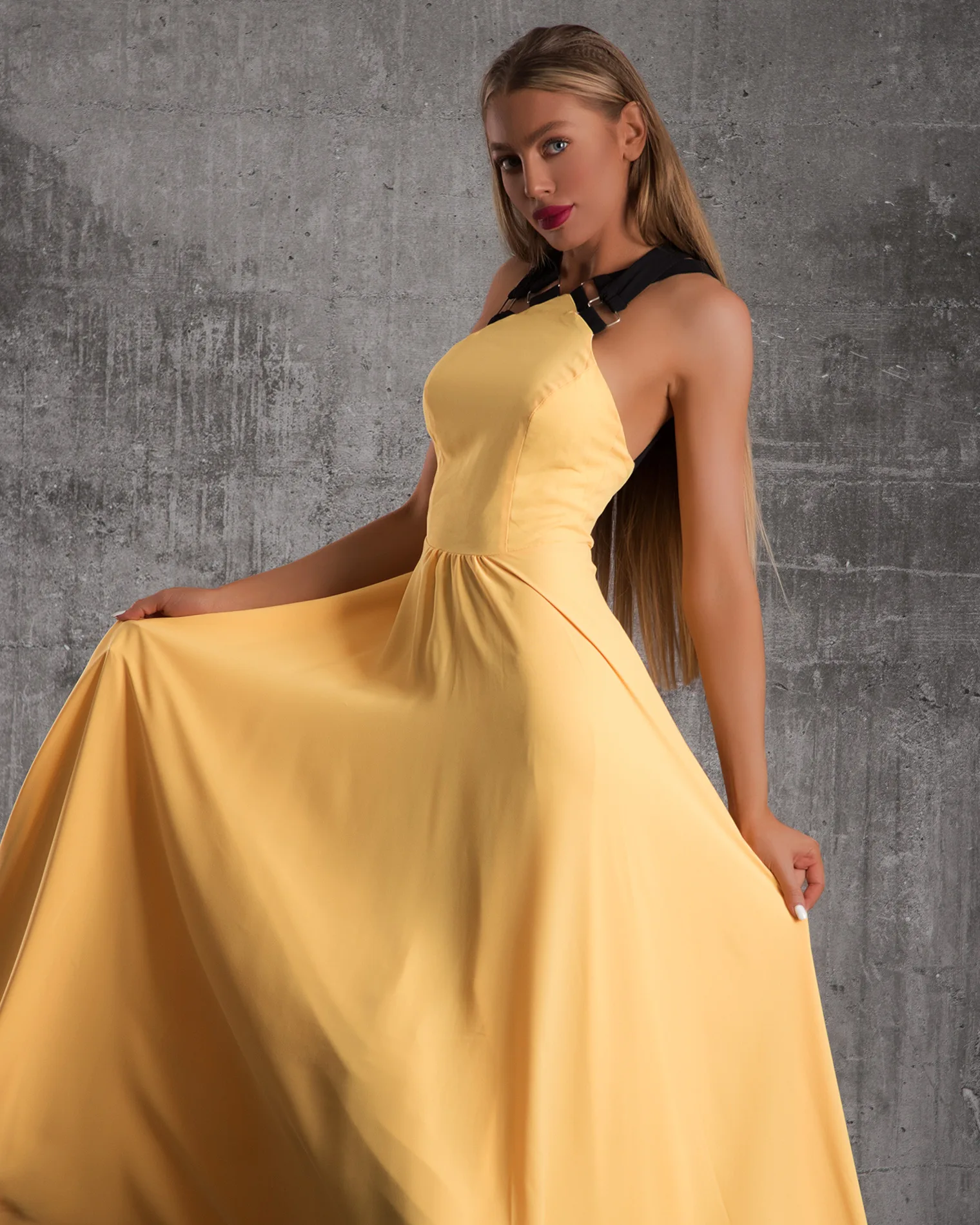Дълга лятна рокля Sensation, Жълт Цвят