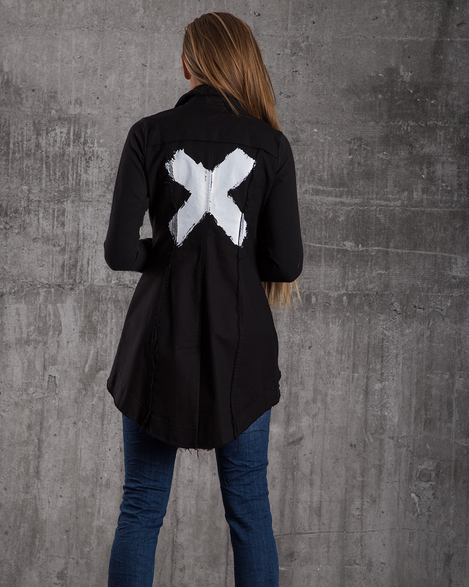 Дамско сако с боядисан ефект Antidote, Черен Цвят