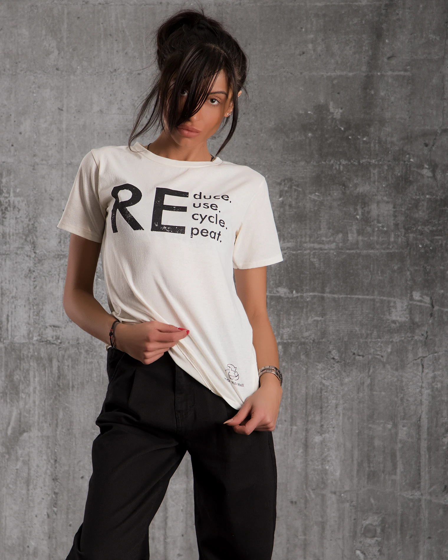 Тениска Recycle, Екрю Цвят