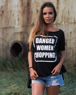 Асиметрична туника Danger, Черен Цвят