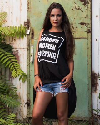 Асиметрична туника Shopaholic, Черен Цвят