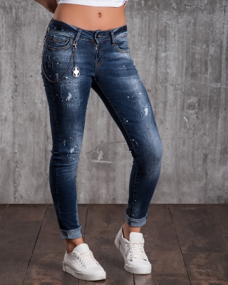 Дънки с пръски Rhapsody, Син Цвят