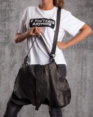 Чанта от естествена кожа Ravenna, Черен Цвят