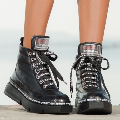 Боти от естествена кожа Cash, Черен Цвят