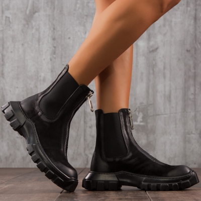 Боти от естествен набук Contemporary, Черен Цвят