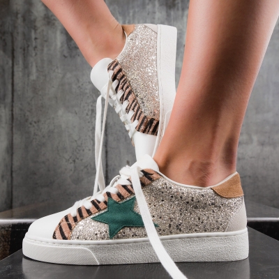 Кецове с брокат Rivera, Сребрист Цвят