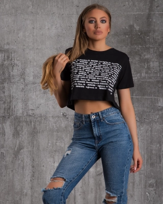 Къса тениска California, Черен Цвят