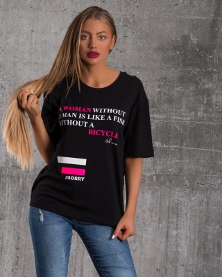 Тениска Sorry Not Sorry, Черен Цвят