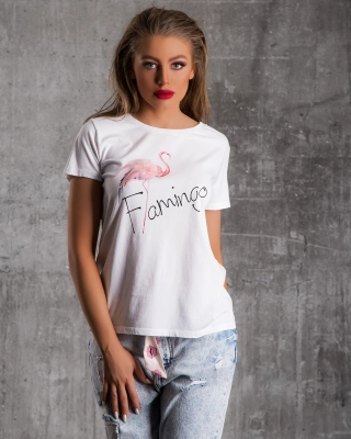 Тениска с пера Flamingo, Бял Цвят Универсален р-р бял