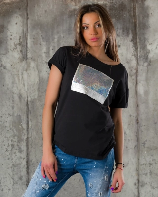 Тениска Waiting For You, Черен Цвят