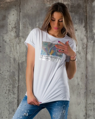 Тениска Waiting For You, Бял Цвят