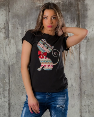 Тениска Gianna, Черен Цвят