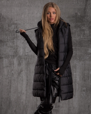 Дълъг елек с ефект раница Sublime, Черен Цвят