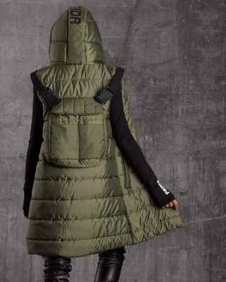 Дълъг елек с ефект раница Sublime, Зелен Цвят