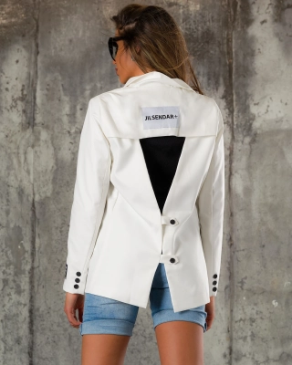 Екстравагантно сако Feel It, Бял Цвят