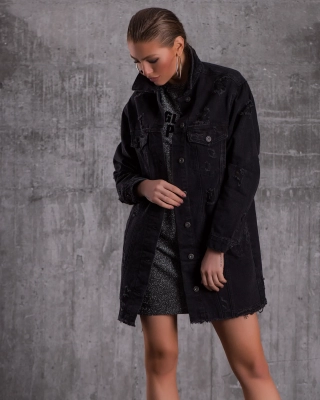 Дълго дънково яке Viper, Черен Цвят