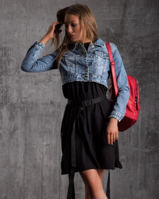 Късо дънково яке Mendez, Син Цвят