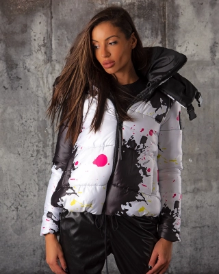 Яке с катарами Splash, Бял Цвят L бял с цветни пръски