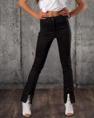 Панталон с ципове My Type, Черен Цвят