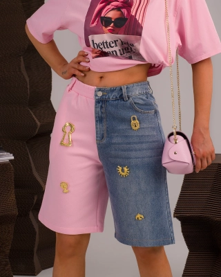 Комбинирани бермуди On My Way , Розов Цвят