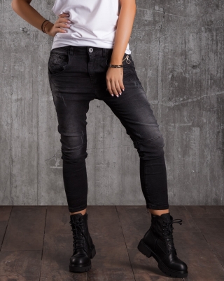 Дънки с ципове Bentley, Черен Цвят