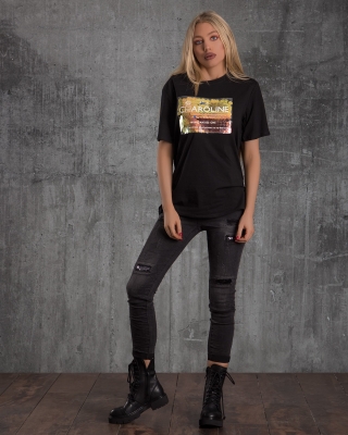 Дънки с пайети Forward, Черен Цвят