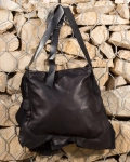 Кожена чанта с кръст от капси Libra, Черен Цвят