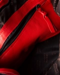 Кожена чанта с кръст от капси Libra, Червен Цвят