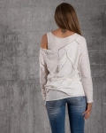 Блуза с надписи Code, Бял Цвят