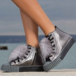 Кецове с пух Chromatic, Сребрист Цвят