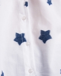 Риза със звездички Delta, Бял Цвят