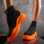 Боти с чорап Aura, Оранжев Цвят