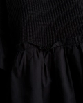 Блуза от два вида плат Grand, Черен Цвят