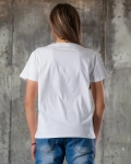 Тениска с камъчета Alaia, Бял Цвят