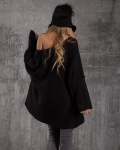 Пуловер с джобове Olean, Черен Цвят