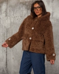 Палто Winter Teddy, Цвят Таупе