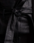 Кожен панталон с колан Nikki, Черен Цвят