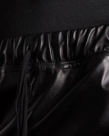 Кожен панталон с ластик Delirium, Черен Цвят