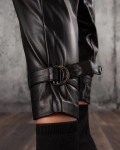 Панталон от еко кожа Native, Черен Цвят