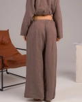 Ленен панталон Liv, Цвят Тъмно Таупе