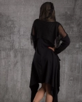 Асиметрична рокля с качулка Oppose, Черен Цвят