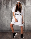 Рокля с качулка Selfie, Бял Цвят